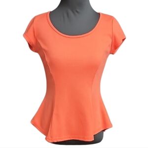 Women's Chic Coral Peplum Top